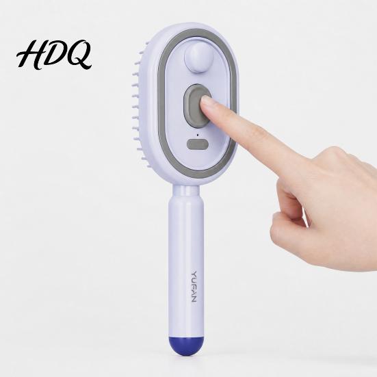 Peine de Vapor Autolimpiante 1/2 Piezas Cepillo Eléctrico con Spray y Almohadilla de Aire Recargable por USB Cepillo Masajeador con Niebla Antifrizz para Cabello Seco Dañado Cuero Cabelludo