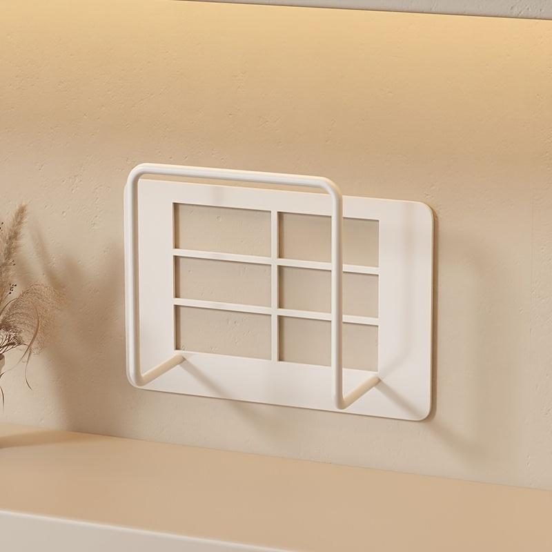 Easy To Install Non Drilling Wall Mounted Router Bracket For Versatile Stylish White Cast Iron Multi-Purpose Storage Rack Shelfs