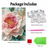 DIY rahmenloses Perlenkunst-Malset Elegante rosa Pfingstblume 3D-Perlenleinwand Handgefertigtes Bastelset für Erwachsene Wanddekoration Geschenk