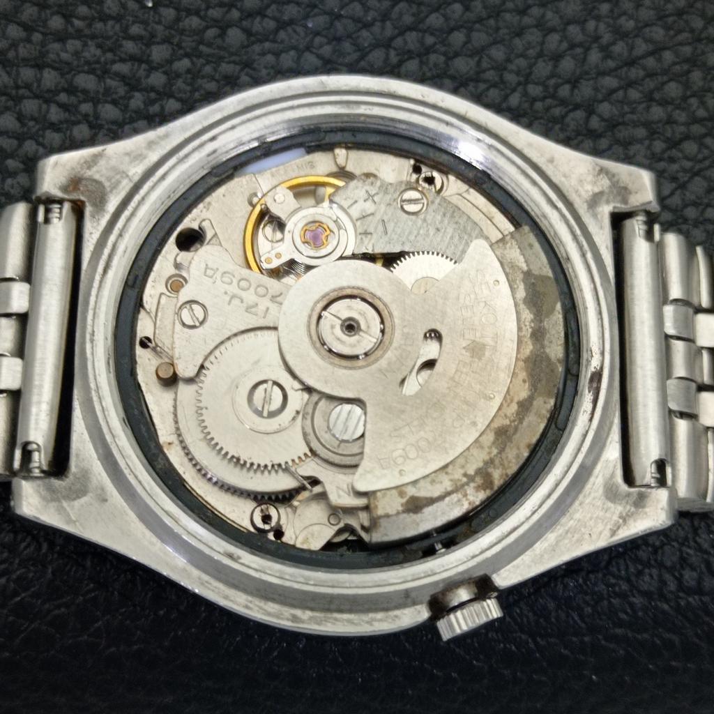 GENUINE VINTAGE SEIKO 5 AUTOMATIC 7009A JAPAN MENS BLACK DIAL WATCH A702608-1 R209-a702608