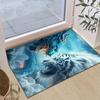 Dragon and Tiger Battle Design Area Rug, Anti-Slip Polyester Mat, Crystal Velvet, Heavy-Duty Anti-Dirty Carpet for Livin