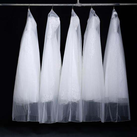 Borsa per abiti da sposa in rete trasparente da 1,8 m, custodia antipolvere