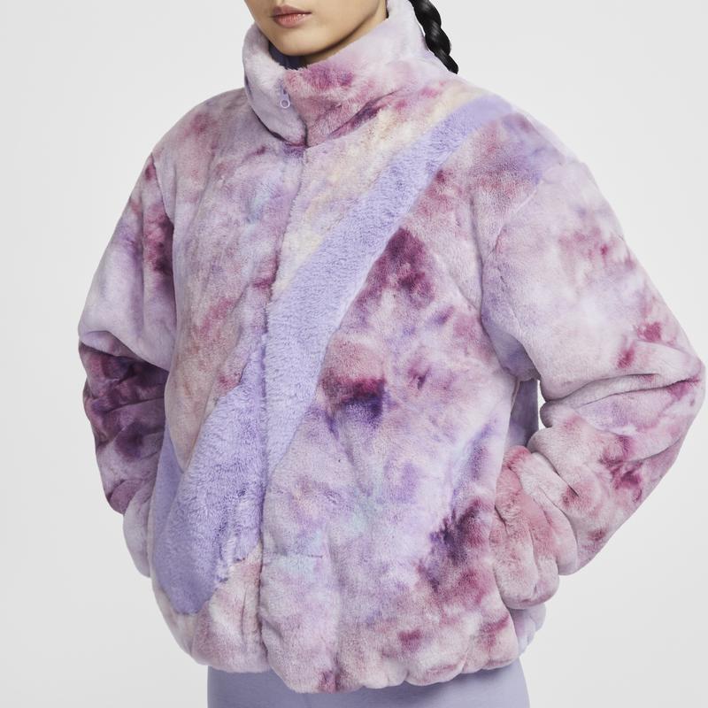 Nike Sportswear Comfortable Soft Loose Plush Jacket Women Jacket Hydrangea-Purple HQ4871-515