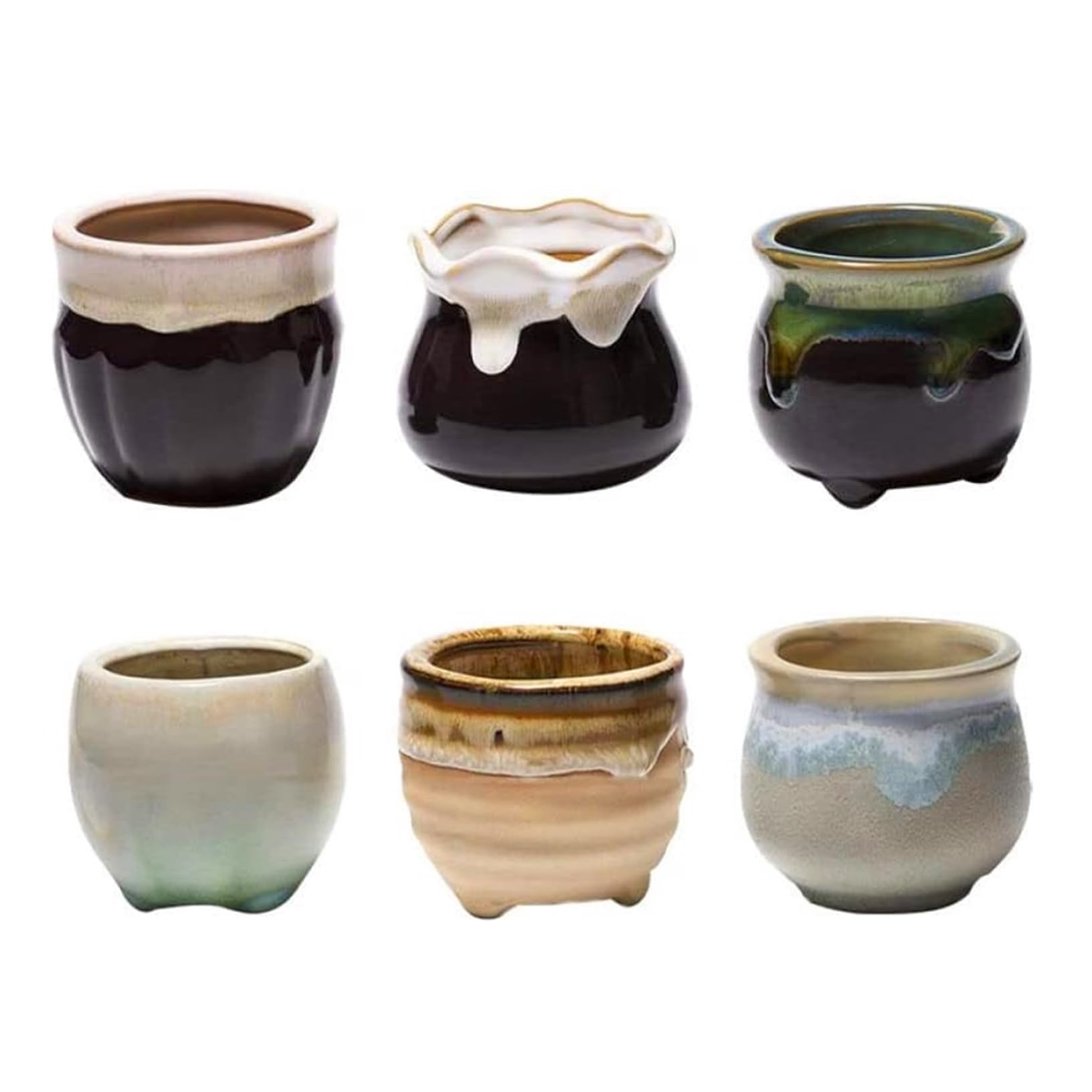 

Мини керамические горшки-плантеры для кактусов Facecolor с набором суккулентных цветов, керамические суккулентные маленькие горшки-плантеры для мини, подходящие для мини с