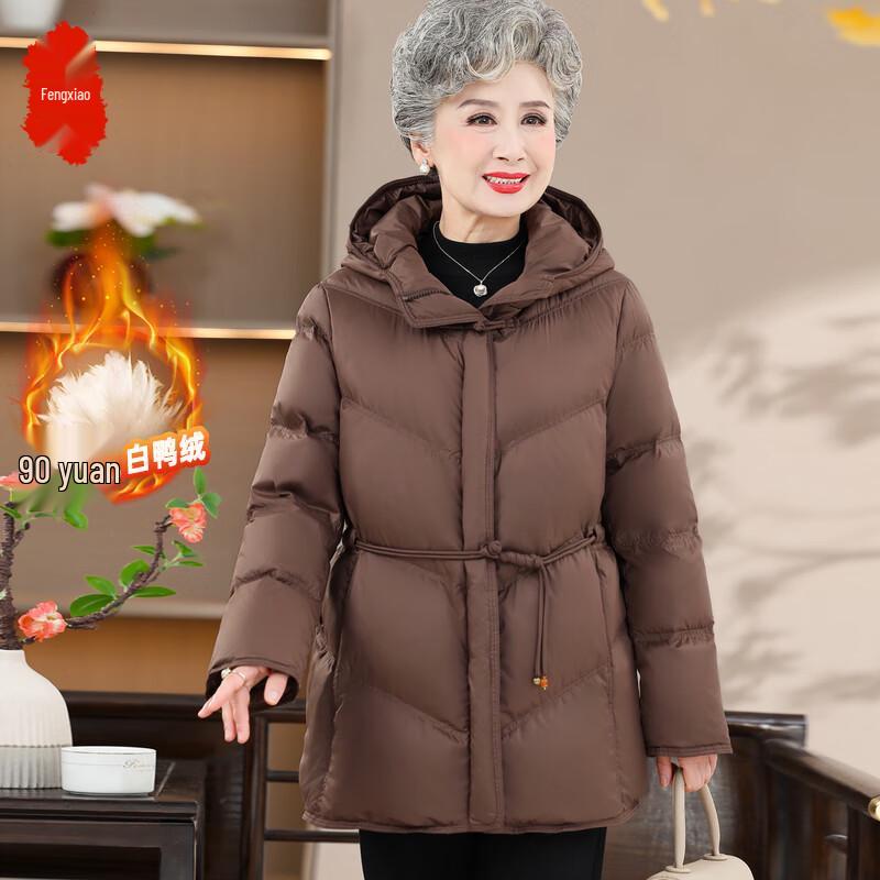 

Зимняя куртка средней длины пуховик Fengxiao 2025 для женщин среднего возраста 4XL