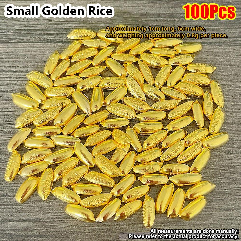 

50/100Pcs Durable Alloy Small Gold Bar Solid Mini Wealth Attraction Ornament Golden Brick Craft Home Decoration