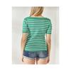 Women-square Collar-striped-knitwear Blouse(standard Size)