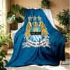 Manchester City FC Pattern Blanket for Home Decoration, Bed, Sofa, Car Travel, Camping, Suitable for All Seasons, Birthday Christmas Gift