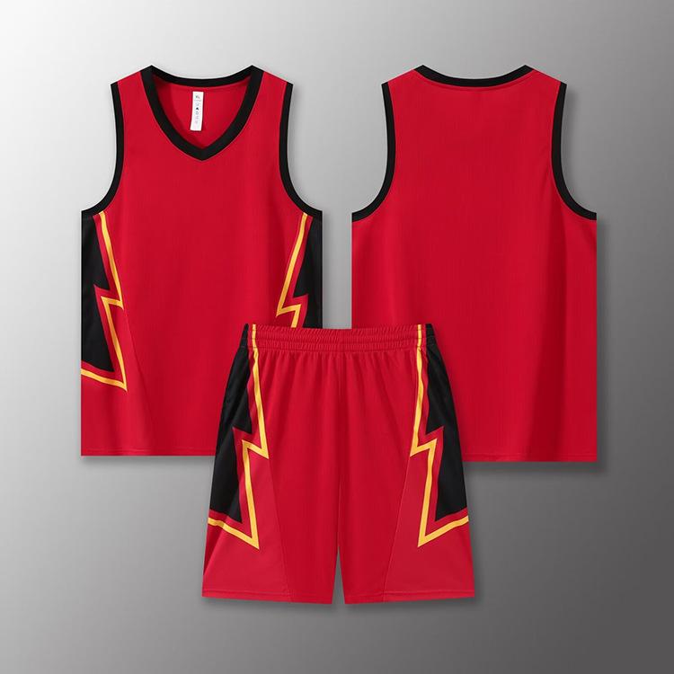 

Basketball Suit Men S Sportswear Short-Sleeved Jersey Adult College Students Children S Training Jersey Competition Jersey 3XS красный