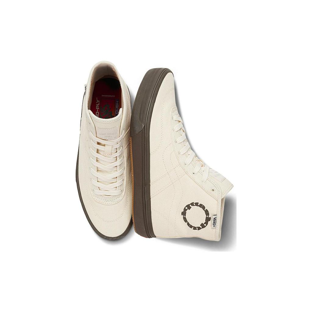 Vans Quasi Skateboards X Gilbert Crockett High Decon Cream Brown Unisex Sneakers White VN0007QVTBD