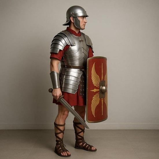 Roman Legionary Armor Set  Wearable Lorica Segmentata with Helmet, Shield  Sword  Cosplay, Reenactment, Halloween Costume