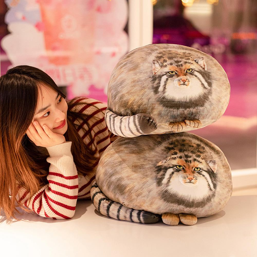Pisică Pallas Realistă Imprimată 3D Chat manul Jucării de Pluș Pisici de Stepă Umplute Perna Drăgălașă Decor de Cameră Cadouri de Ziua de Naștere pentru Copii