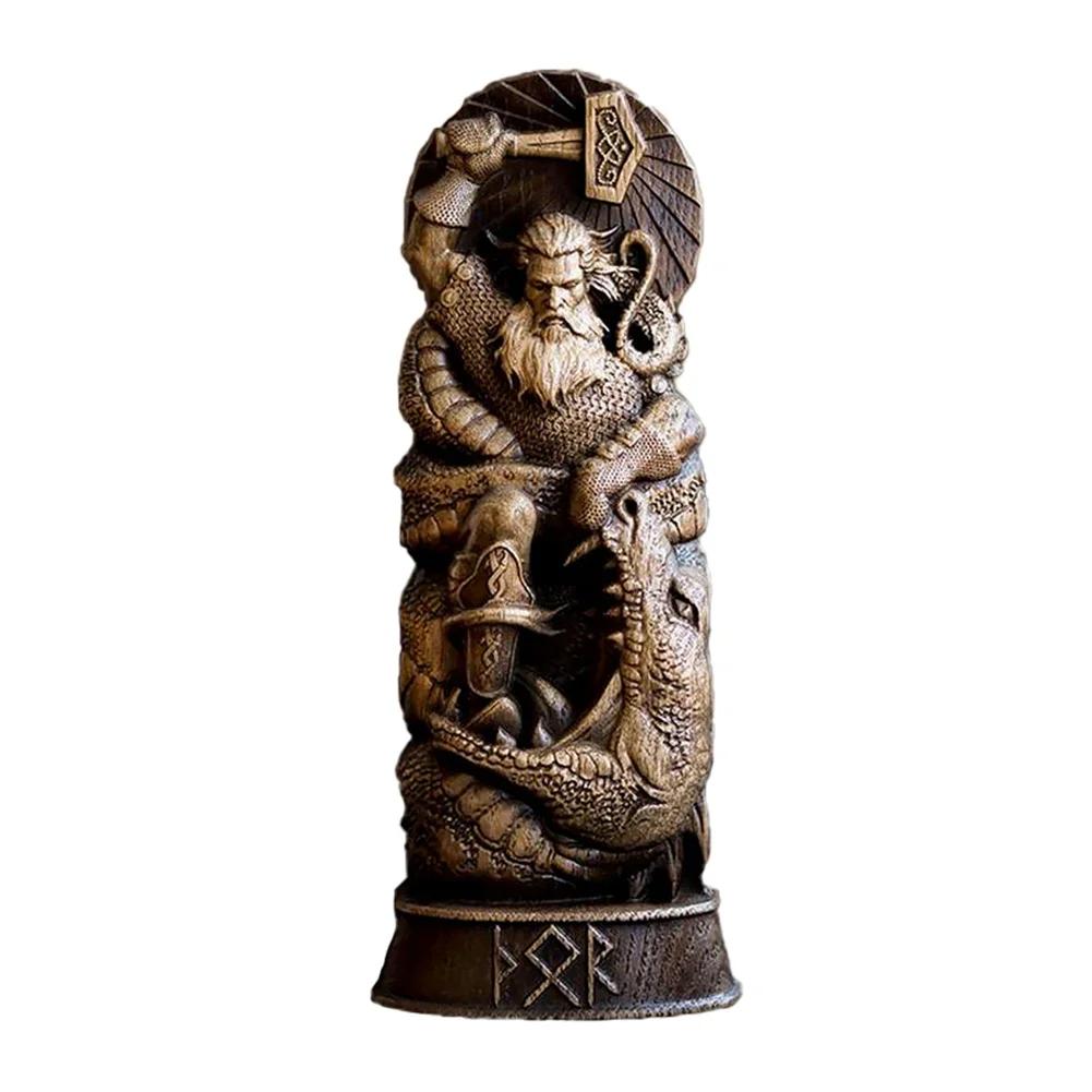 Socha bohů vikingů Skandinávský panteon Pryskyřice Ornamenty Socha Freyja Freya Norští bohové Řezba Oltář Pohan Asatru