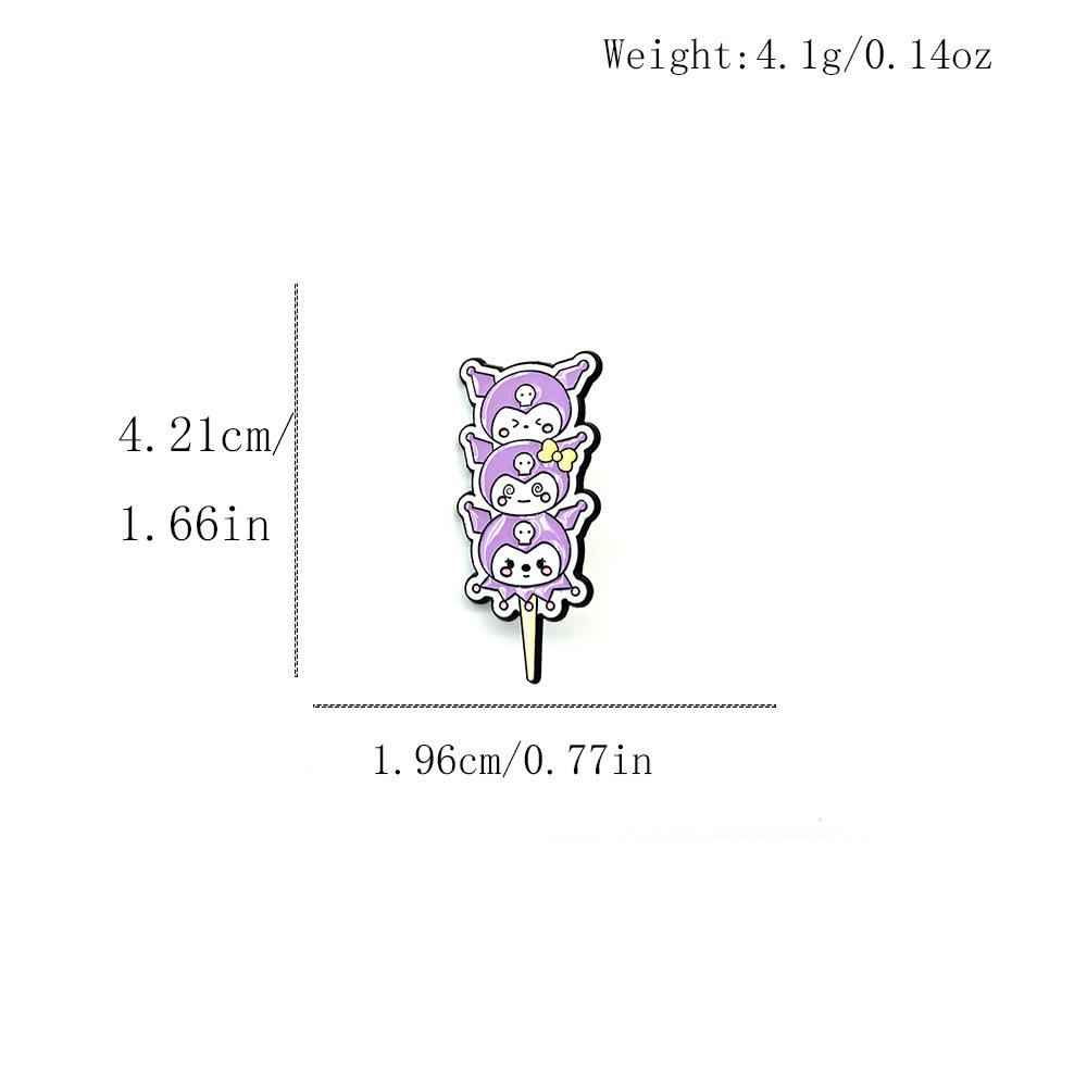 Cartoon Sanrio Tanghulu Brooch: Cute Cinnamoroll & Kuromi Badge