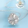 A Multi-use Mother-of-pearl Heart-shaped Four-leaf Clover Pendant Gold Titanium Steel Necklace for Women, Collarbone Chain, Valentine's Day Gift