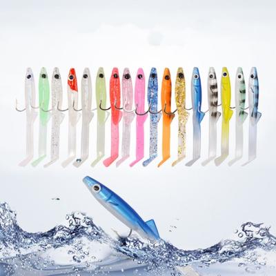 17pcs Mixed Color Shad Silicone Fishing Trolling Artificial Bait Raglou Fishing Sea Fishing Spinning Soft Lure Silicone Bait