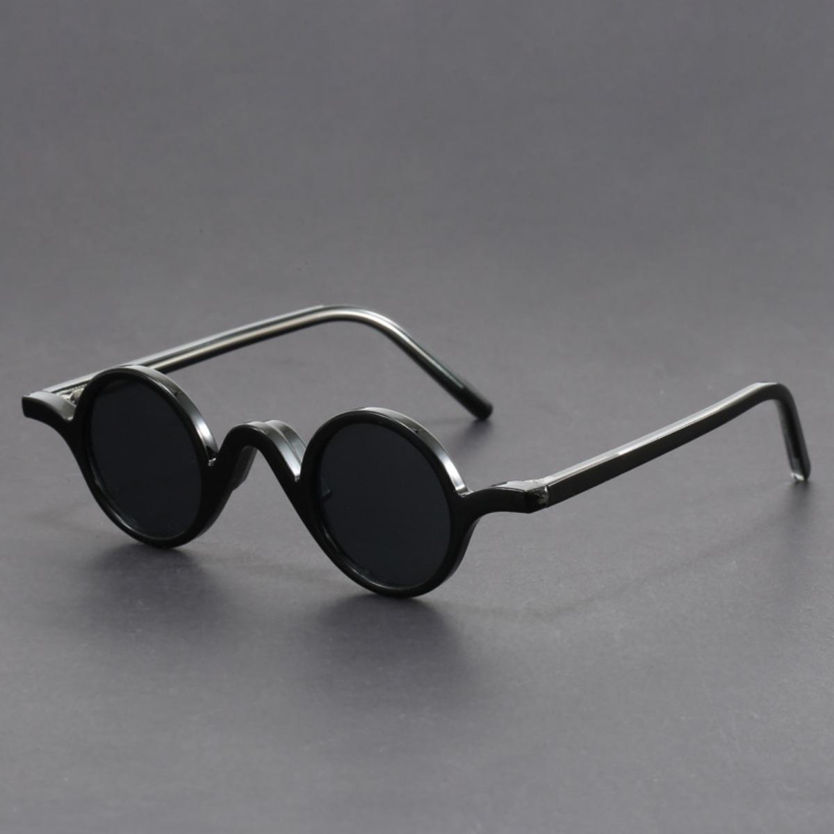 Vintage Peekaboo small frame round sunglasses for women men unisex TR90 retro acetate Korean style