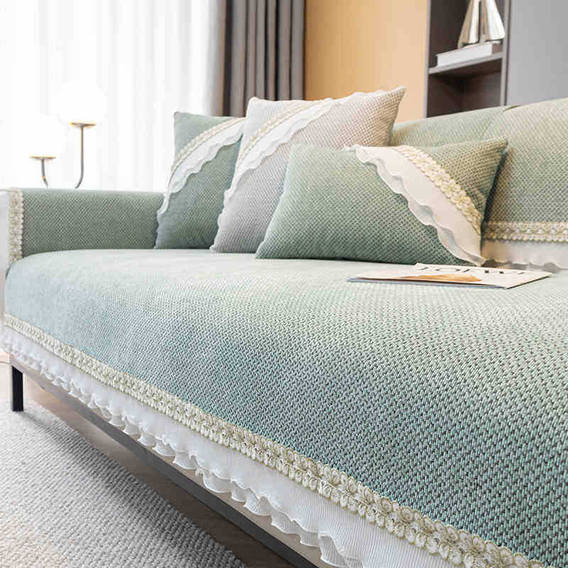 Light Luxury High-End Chenille Sofa Cushion, All-Season Non-Slip Seat Cushion, Sofa Cover, Cloth Cover, Backrest Towel