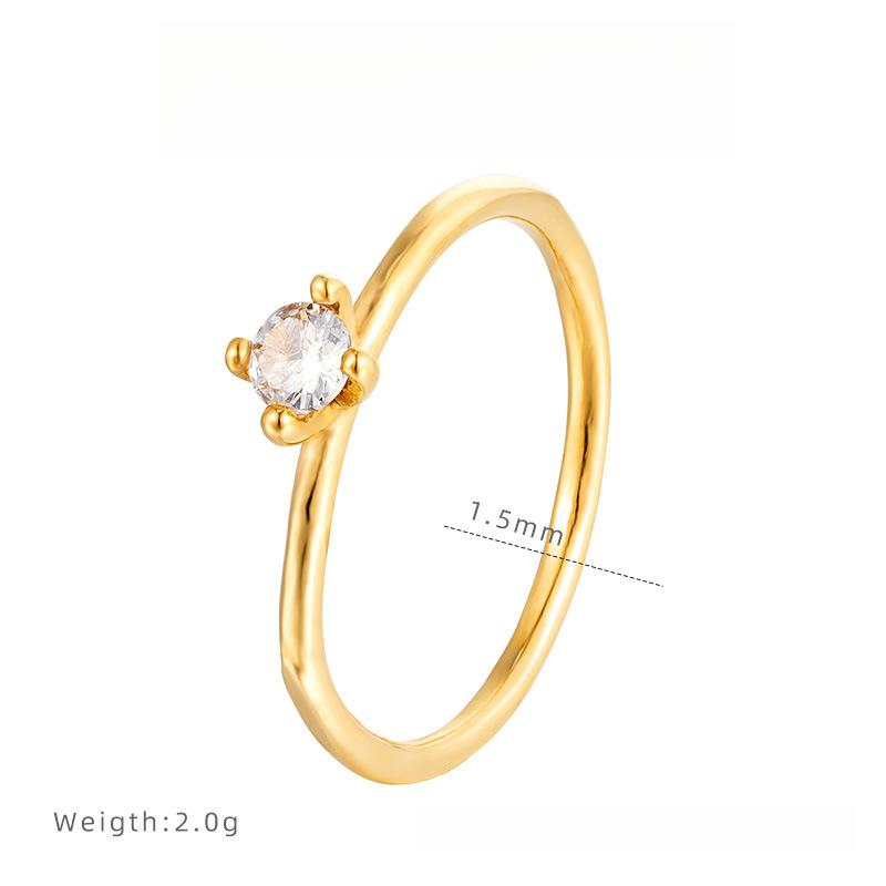 

Не тускнеющая любовь Циркониевый бриллиант Простое кольцо Кольцо Свет Роскошная ниша Титановая сталь Тонкое кольцо Японское и корейское Ins Кольцо на мизинец Женщины 9