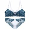 European and American Style Women Lingerie Set Sexy Lace Underwear Set Adjustable Gathered Push Up Bra and Panty Set