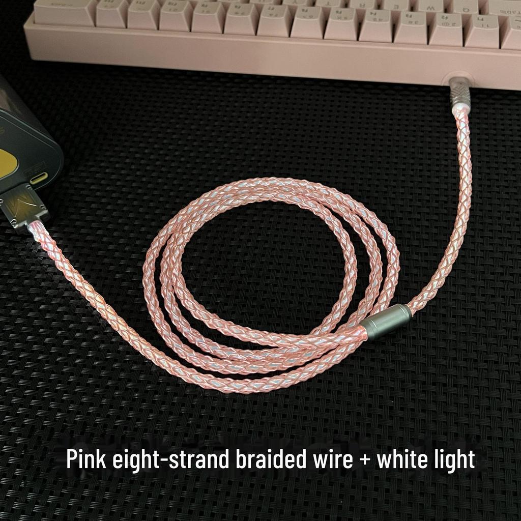 Benutzerdefiniertes DIY Handgefertigtes USB-C Weißlicht Magnetisches Mechanisches Tastatur Ladekabel für 8K Gaming