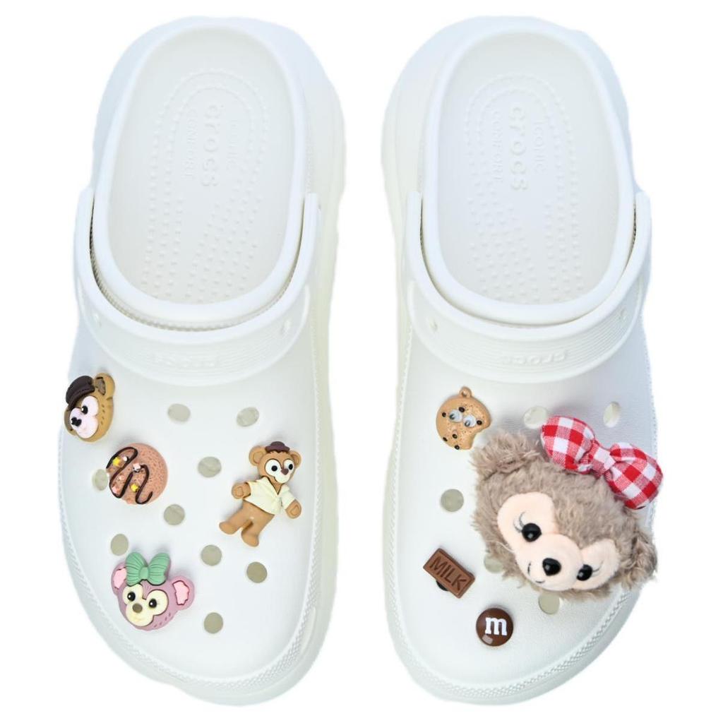 Crocs Crush Clog Cartoon Bear STAR Casual Fashion Clogs Unisex White