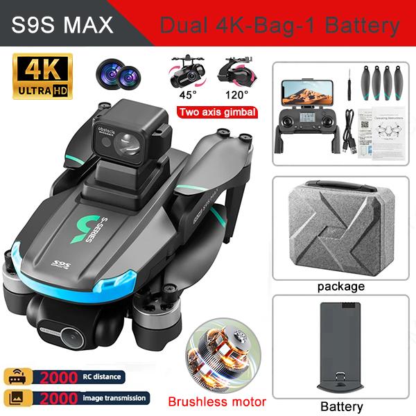 S9S MAX Drone GPS Return Brushless Motor 4K HD Dual Camera 360° Laser Intelligent Obstacle Avoidance 5G WIFI RC Quadcopter Optical Flow Hovering Drone