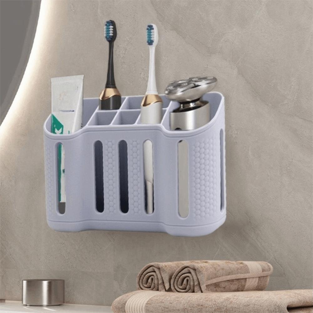 Wall Mounted Storage Rack Partition Storage Bathroom Organizer Toothpaste Holder Dormitory