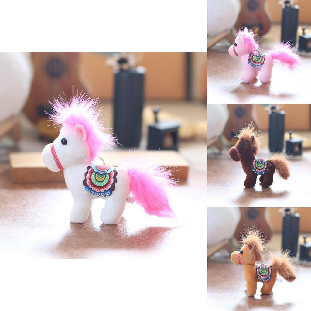 Stuffed Pony Plush Toy Keychain Super Soft Short Fur 12in Gift For Girls Boys