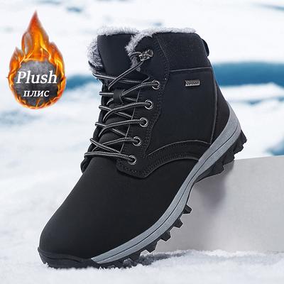 Herren Winter Schneestiefel Hochwertige Plüsch Stiefeletten Wanderstiefel Schnee Warm Outdoor Sneaker Wasserdicht Große Größe Herrenschuhe
