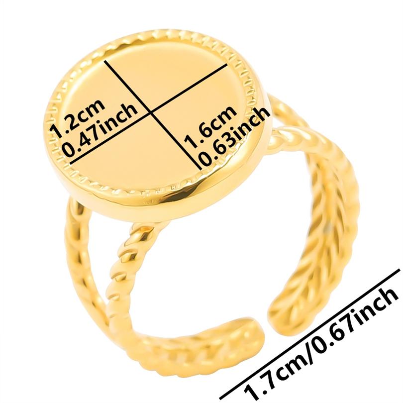 1/5Ppcs/Lot Real Gold Plated Stainless Steel Rings For Women Men Accessories Open Adjsutable Chunky Butterfly Heart Ring Anillos