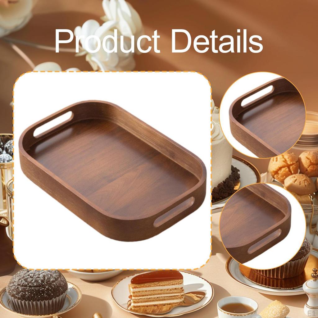 Bamboo Serving Tray Coffee Table Rectangular Housewarming Gift Food Dish Bread Board for Tea