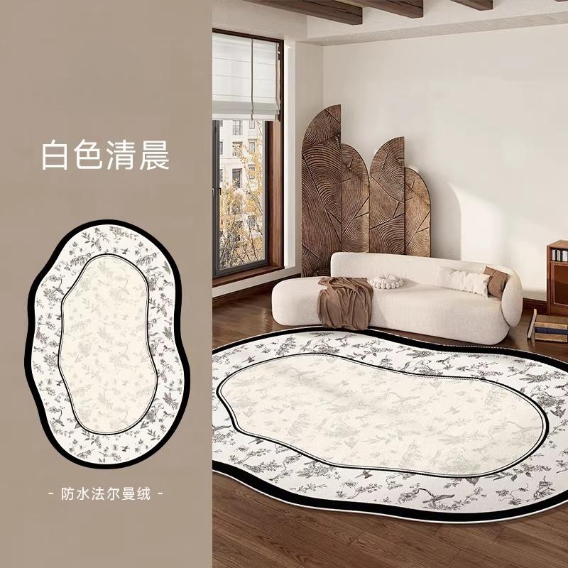 

Retro Style Living Room Decoration Carpets French Floral Rugs for Bedroom Fluffy Soft Irregular Plush Rug Home Thicken Floor Mat 80x120cm
