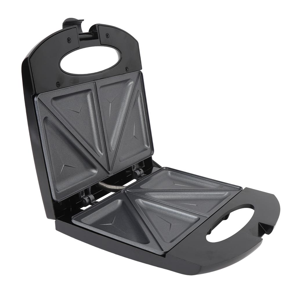 Máquina de desayuno eléctrica con mango seguro, prensa de sándwich eléctrica de aluminio antiadherente para waffles Sna