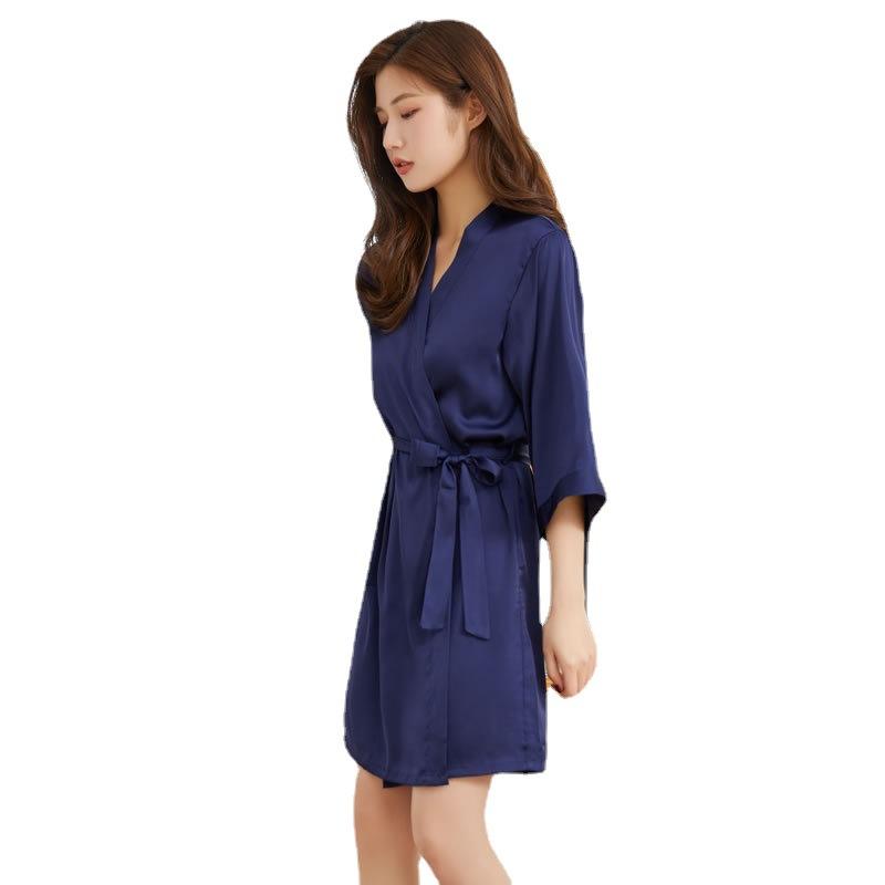 Bath Fashion Pajamas Women's Kimono Wedding Bridesmaids Wedding Thin Cardigan Makeup Women's Sexy Pajamas Silk