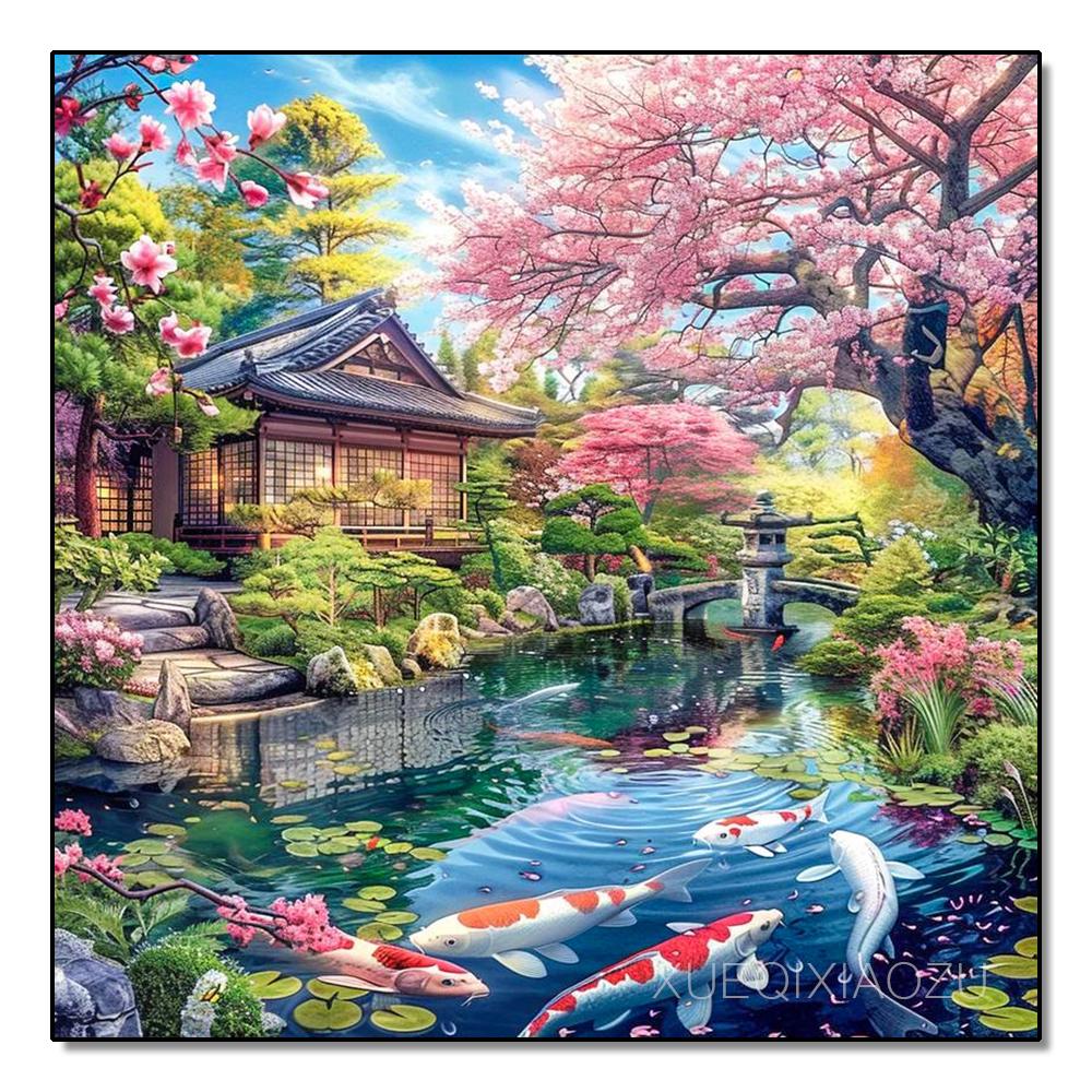 DIY Plná kulatá/čtvercová vrtačka Krajina Diamantová malba 5D Venkovská scenérie Domácí dekorace Umělecké řemeslo Kamínky Sada pro křížkovou výšivku