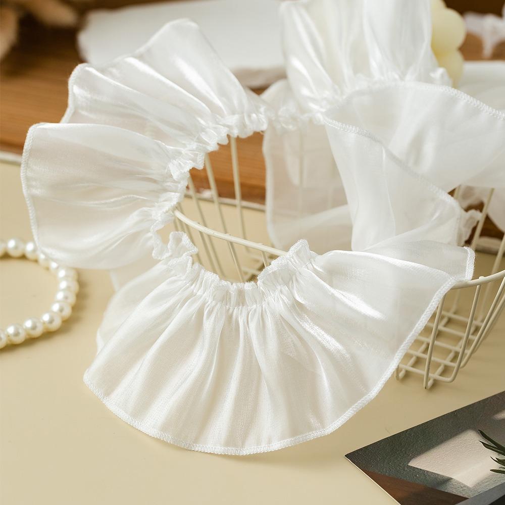 

New 7cm Wide Satin Ribbon Trim Shiny yarn Pleated Pleated Lace Trim DIY Ruffled Edge Fabric Trim Dress Decoration белый