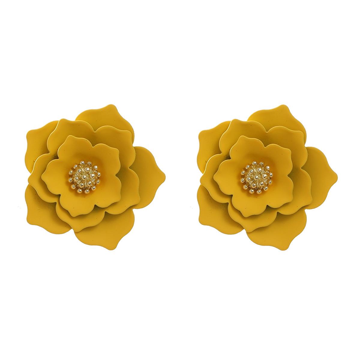 

Pinkdudu цинковый сплав с распылением окрашенные цветочные серьги-гвоздики элегантные серьги для женщин PD2157 one size