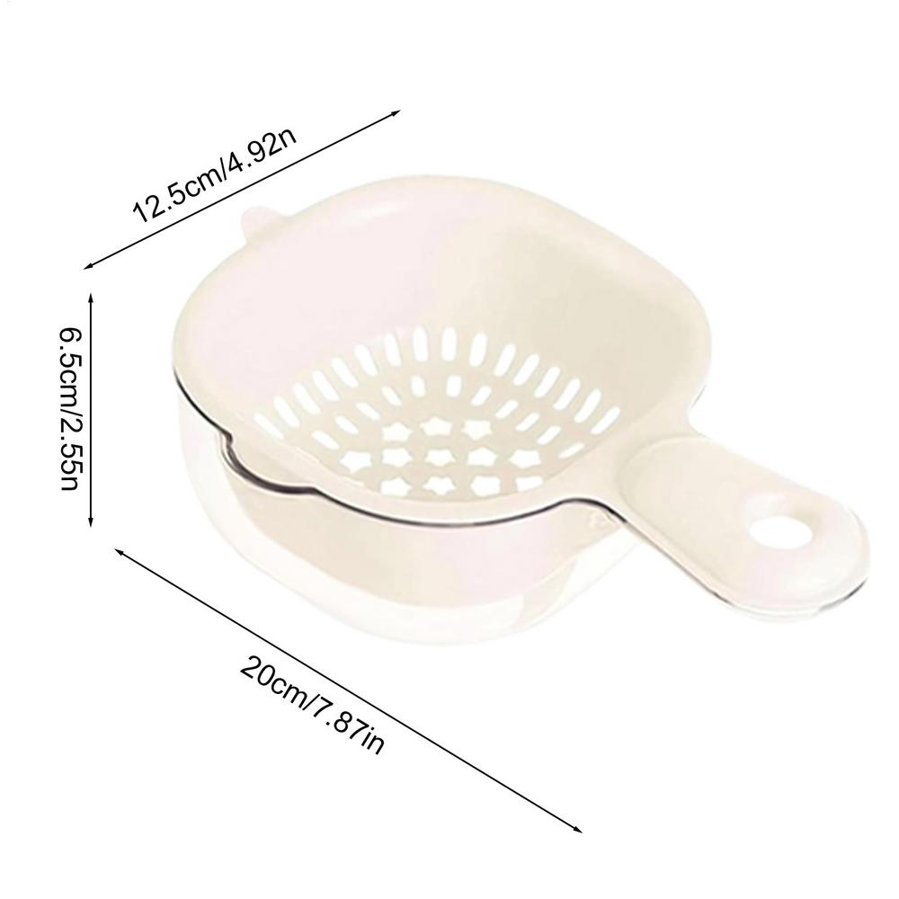 Vegetable Washing Basket Kitchen Colanders 2 In 1 Rotatable Strainer Colander With Handle For Washing Cleaning Berries Salad