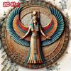 Egyptian Goddess Neith Round Metal Wall Art, Waterproof Tin Poster Home Decor