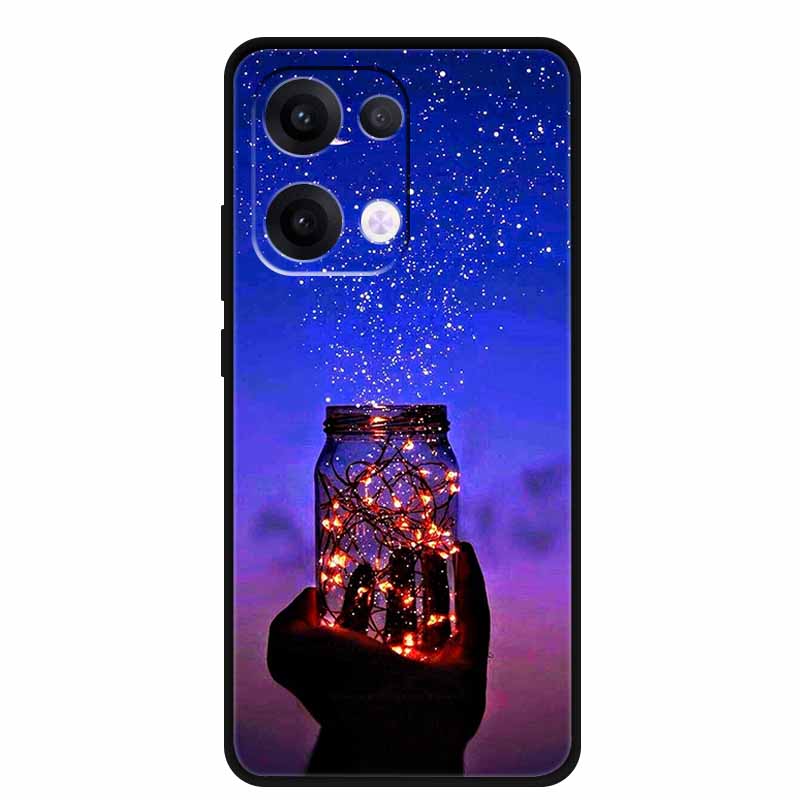 For Oppo Reno13 5G Case Soft TPU Cute Cartoon Silicon Back Cover for Oppo Reno 13 Pro Phone Cases Reno13Pro 13Pro 5G Black Shell