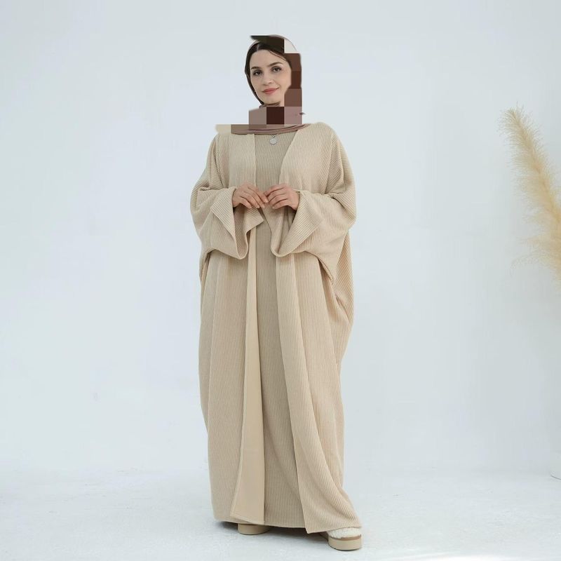 New Dubai Middle East Autumn and Winter Knitted Loose Sweater Cardigan Dress Cardigan Knitted Dress