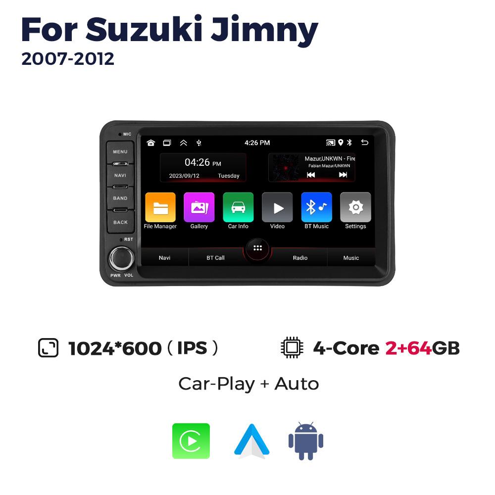 7-дюймовая автомагнитола на Android 15 для Suzuki Jimny 3 2007 - 2012 Carplay Авто Мультимедиа Плеер Навигация GPS FM Автомагнитола Головное Устройство