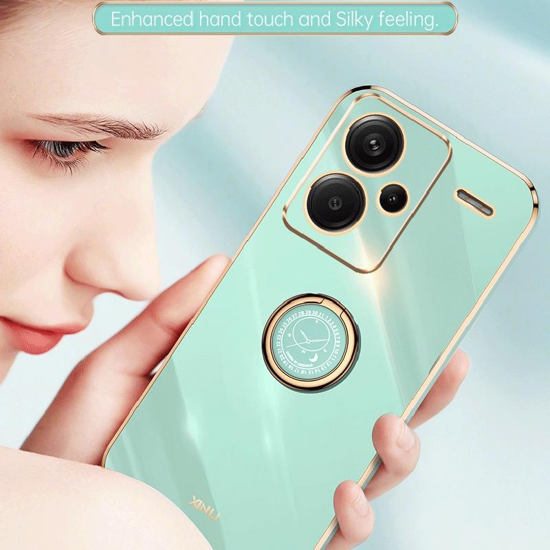 XINLI For Xiaomi Redmi Note 13 Pro+ 5G Case with Ring Kickstand TPU Phone Back Cover