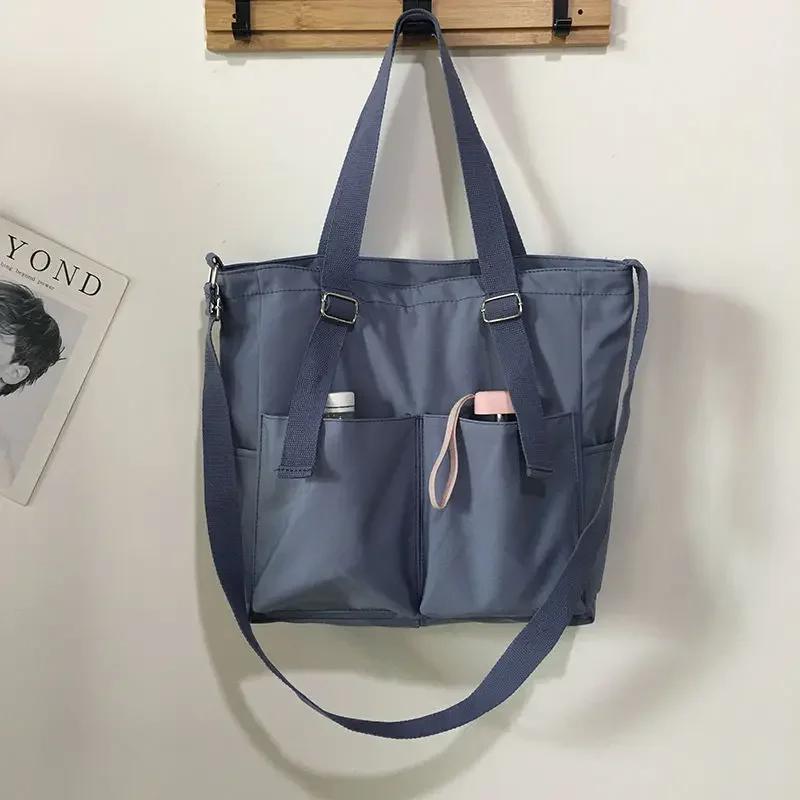 Spring New Ladies Shopping Bag Simple Fashion Handbag 2026 Nylon Waterproof Solid Color Messenger Large Capacity Shoulder Bag