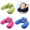 Inflatable U-Shaped Travel Neck Pillow with Cushioned Support
