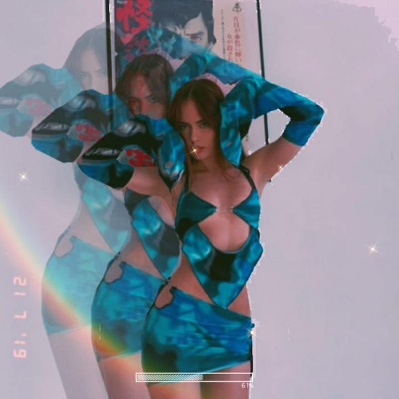 Set două piese Top tub Y2k și fuste mini Seturi asortate ținute sexy de club pentru femei 2022 Seturi de rochii de seară de club pentru ieșire