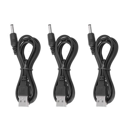 3ks USB napájecí kabel 3,5x1,35mm Jack Nabíjecí kabel Drátové vedení DC 5V pro ventilátorový reproduktor telefonu