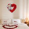 Heart Shaped Wreath Valentine's Day Wreath Multifunctional Hanging Ornament for Festival Window Front Door Engagement Decor