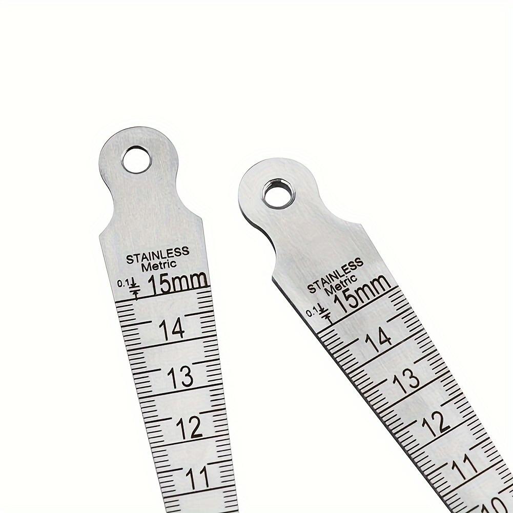Stainless Steel Wedge Plug Gauge 1pc - Double Scale Metric and Imperial Aperture Gauge and Taper Gauge - 1-15mm for Weld Seam Gap Detection